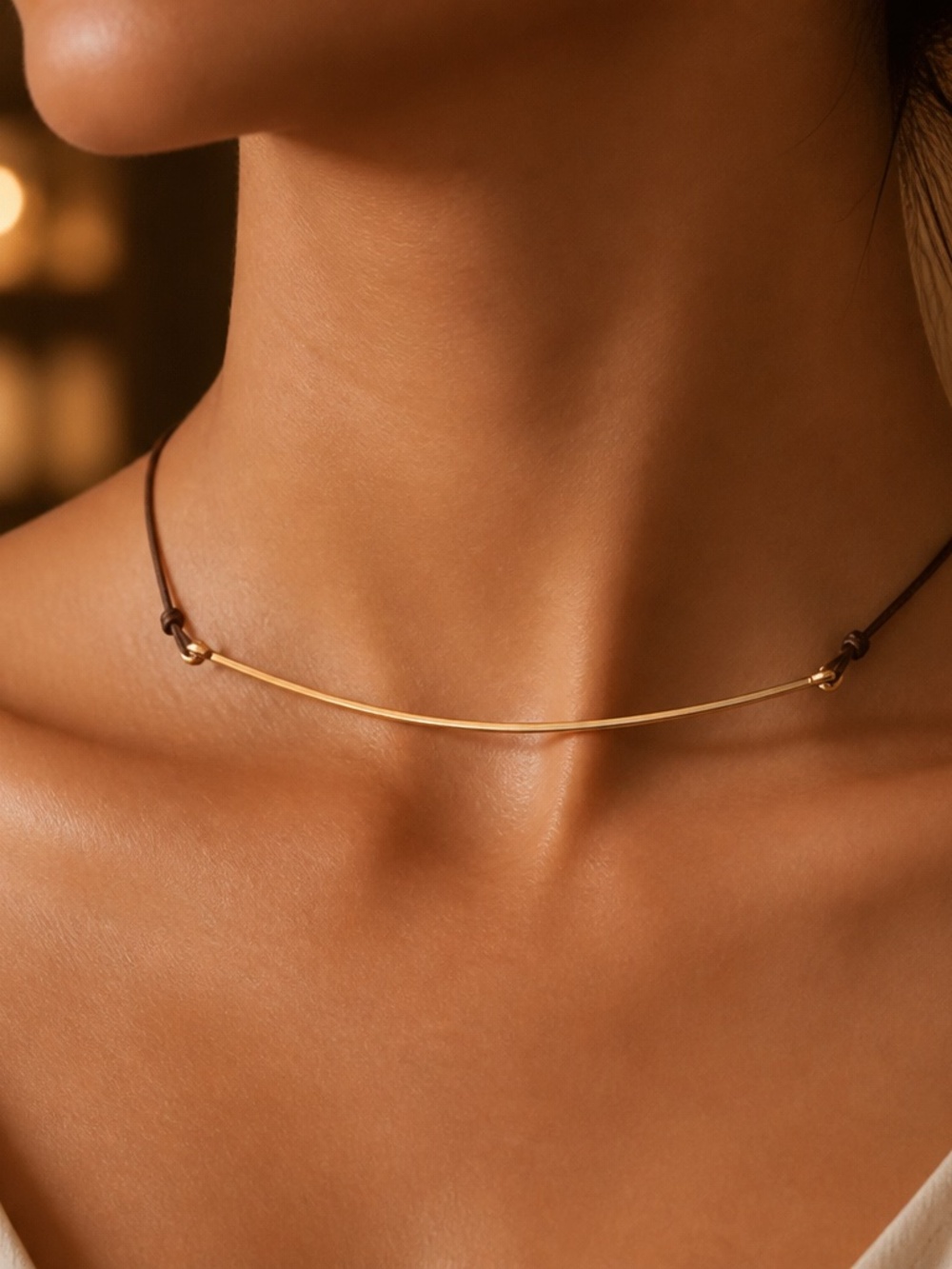 14 inch Gold bar necklace. Handmade with creative pride.